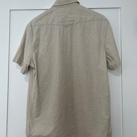 Taylor Stitch - The Short Sleeve Western - Natural Herringbone - Picture 2 of 3